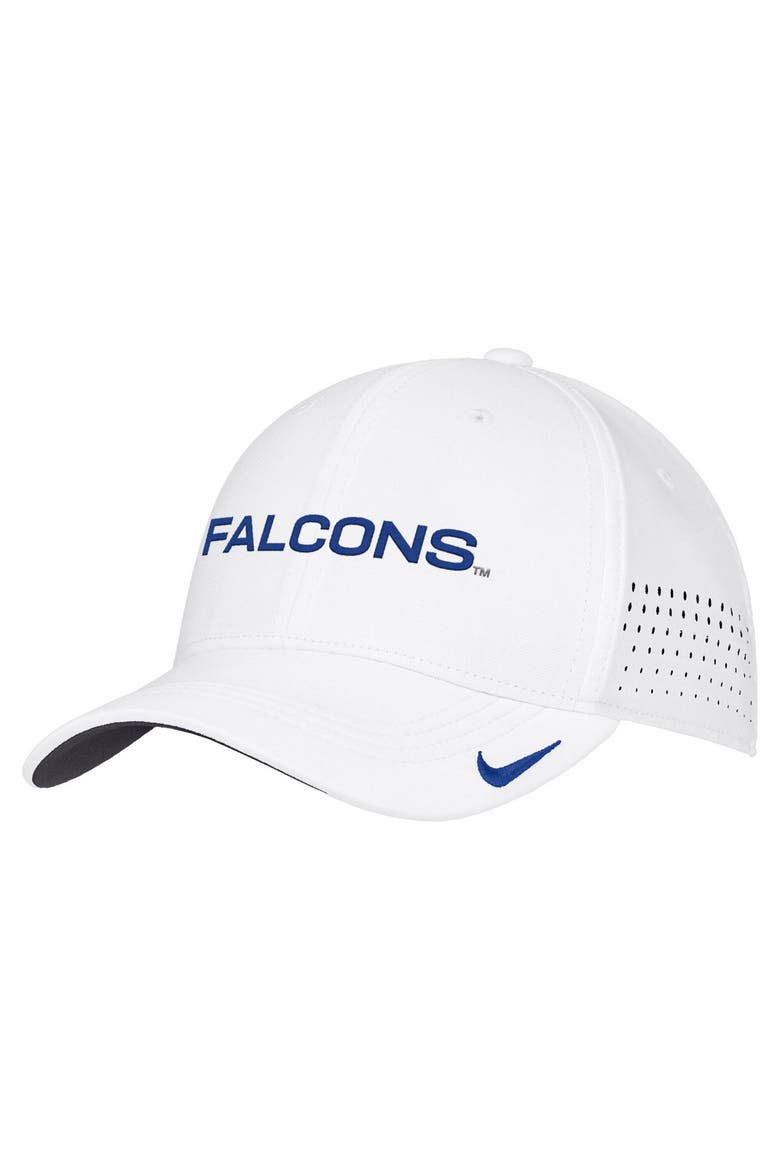 Men's Nike White Air Force Falcons 2026 On-Field AeroBill SwooshFlex Dri-FIT Hat, Main, color, White