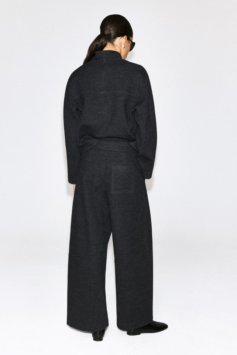 Boiled Wool-blend Barrel-leg Pants, Alternate, color, CHARCOAL MÉLANGE