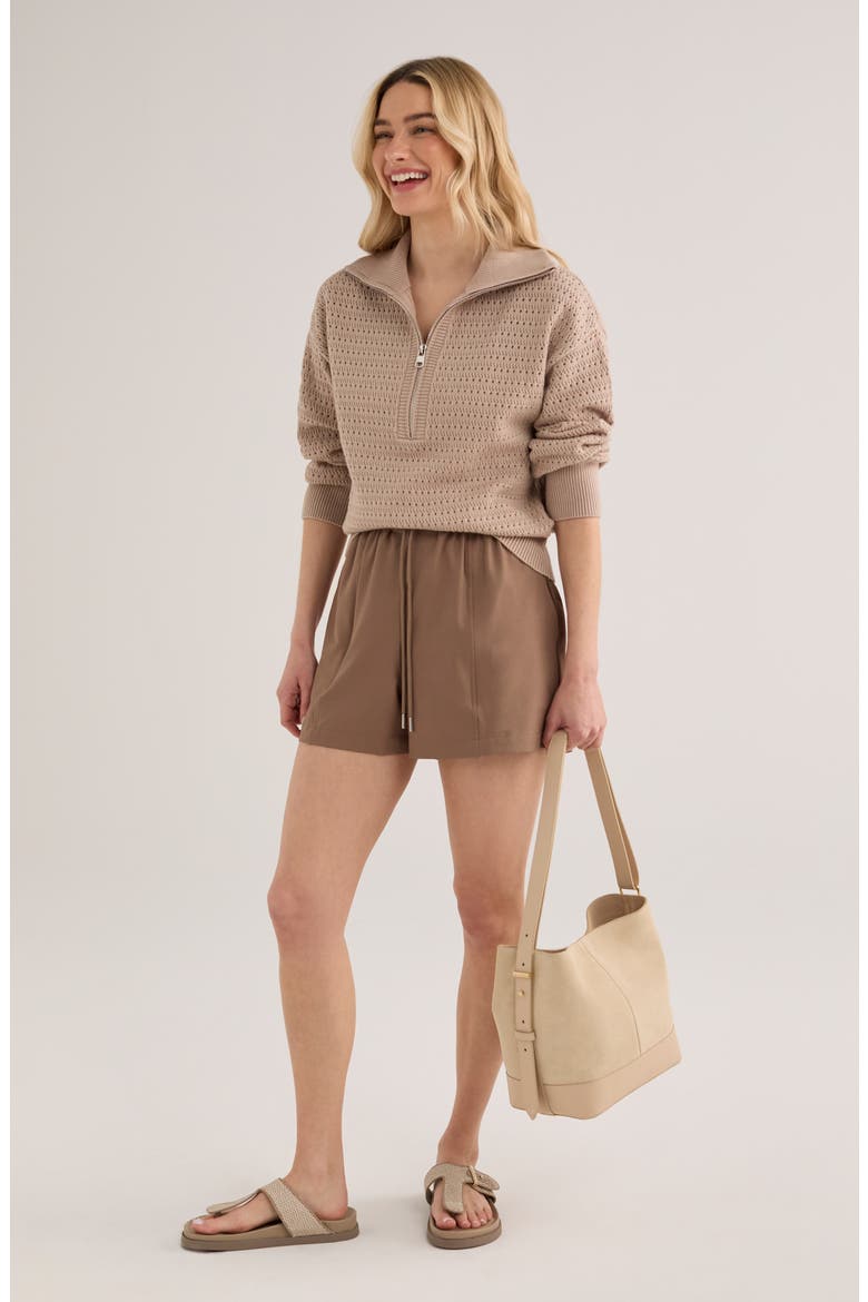 Darla Half Zip Sweater, Alternate, color, LIGHT TAUPE
