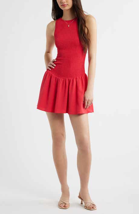 Smocked Drop Waist Minidress