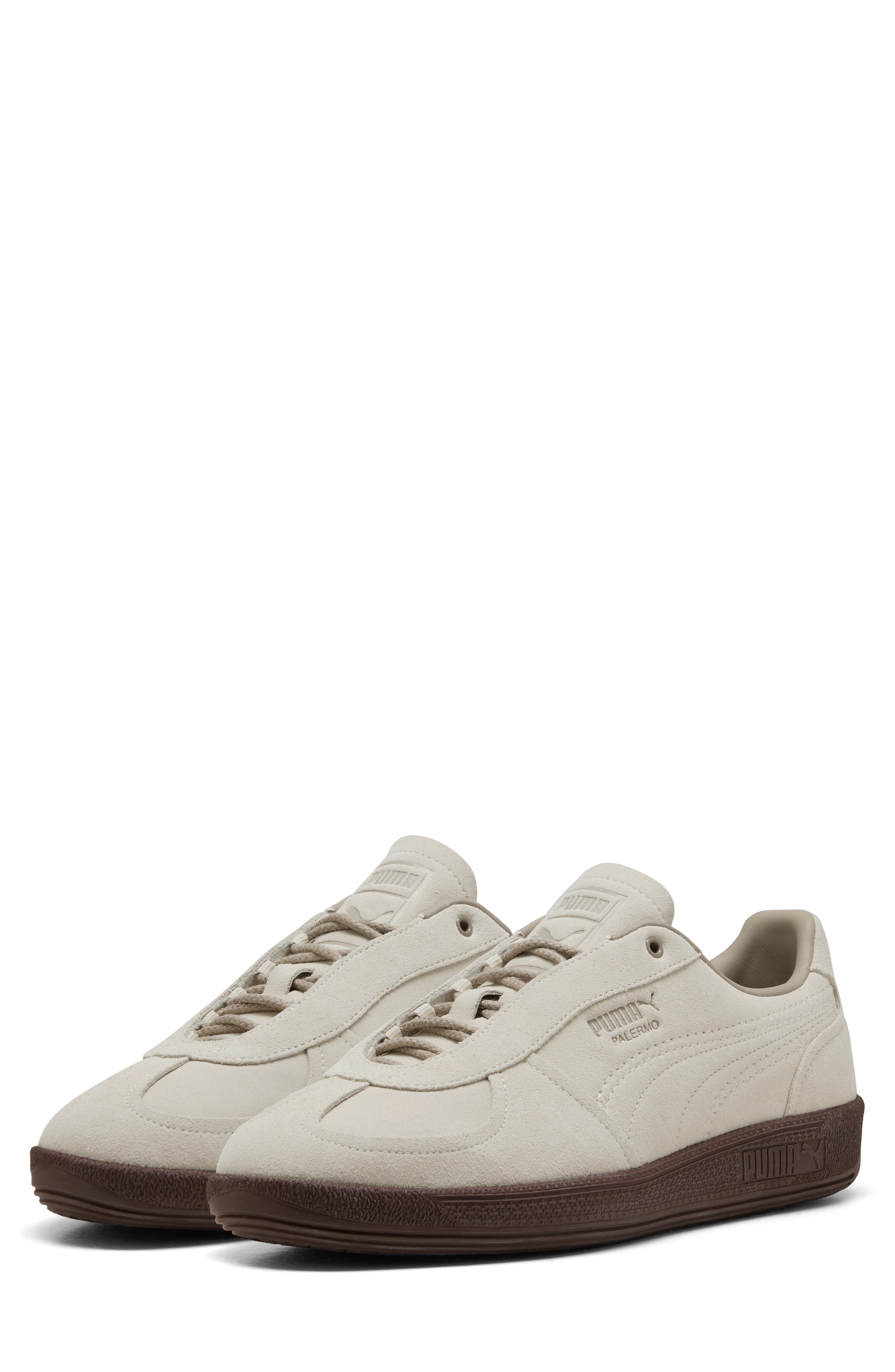 PUMA Palermo Sneaker, Alternate, color, Alpine Snow/ Chestnut Brown
