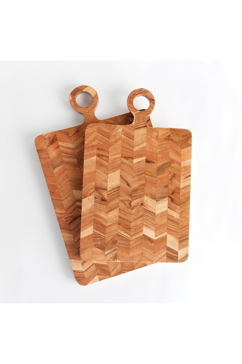 Renata Serving Board Platters Set of 2, Alternate, color, Brown