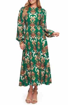 Long Sleeve Open Back Midi Dress