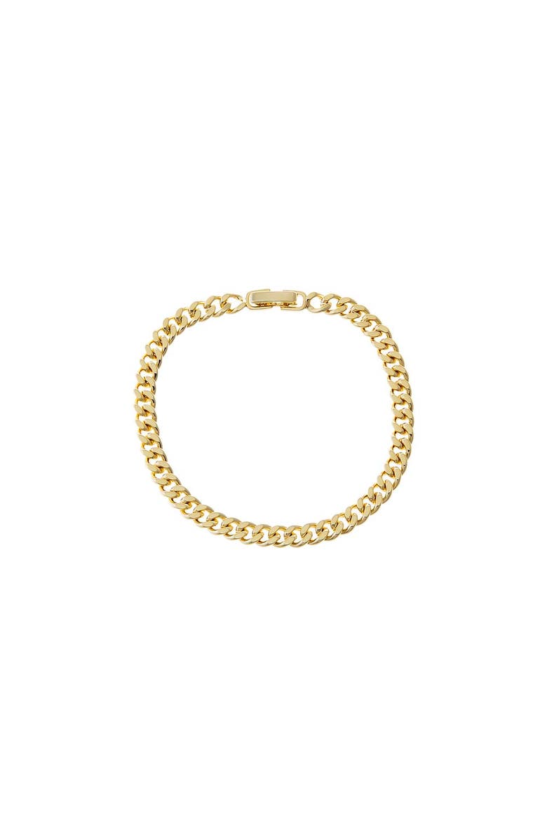 BY ADINA EDEN Classic Cuban Chain Bracelet, Main, color, Gold