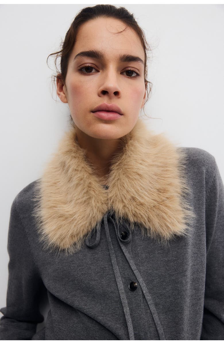 H&M Mama Collared Cardigan, Alternate, color, Gray