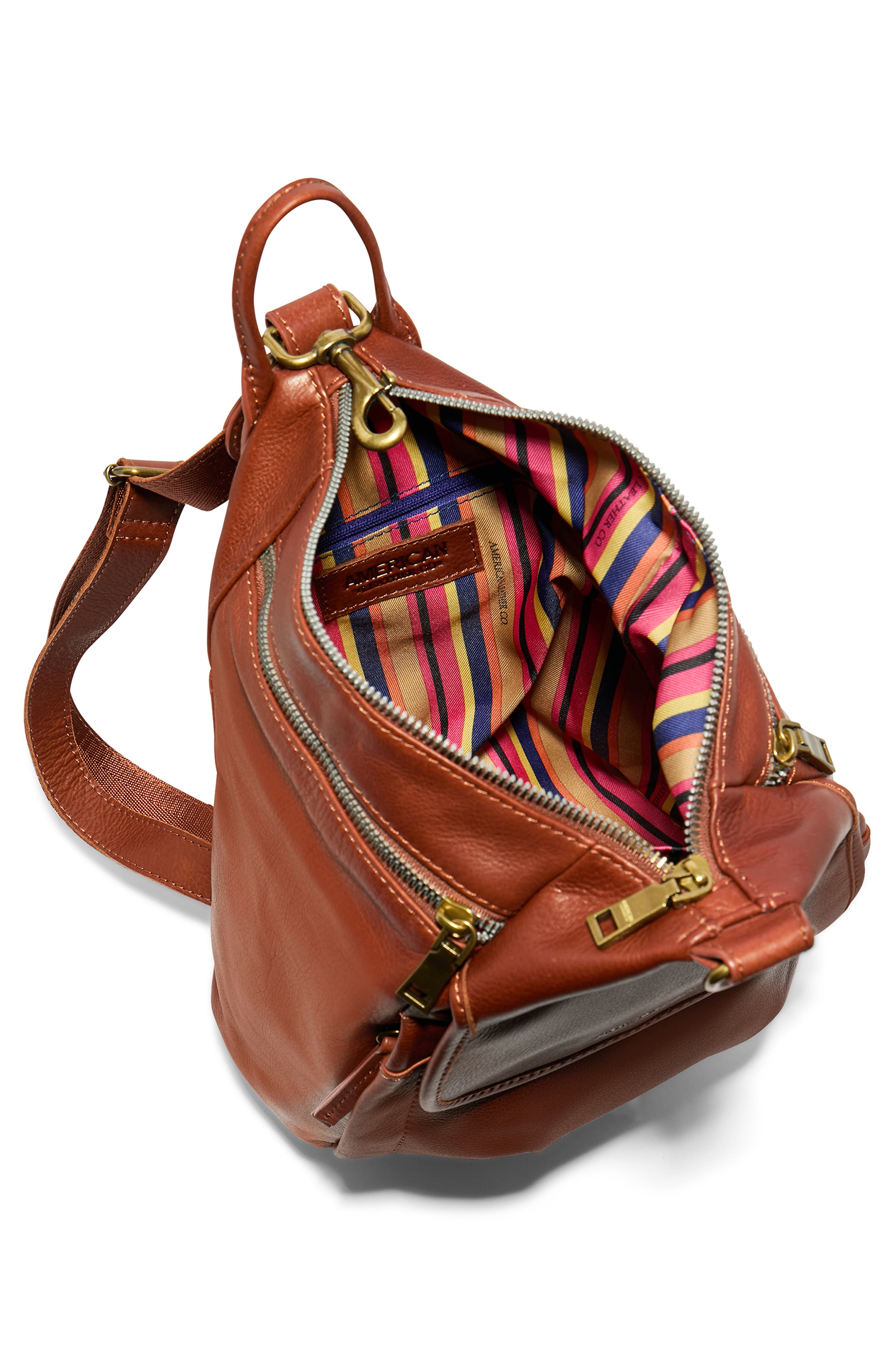 Pierce Leather Backpack, Alternate, color, BRANDY SMOOTH