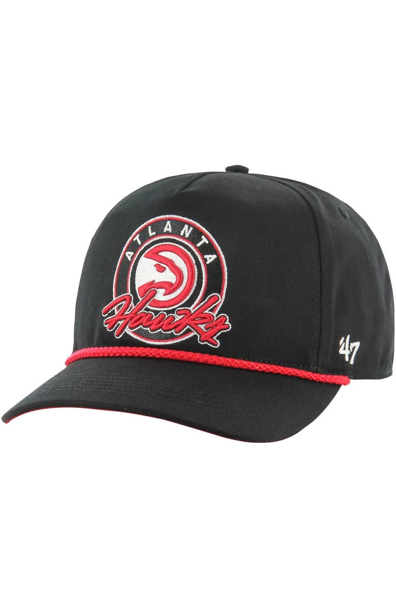 '47 Men's '47 Black Atlanta Hawks Ring Tone Hitch Snapback Hat, Main, color, Black