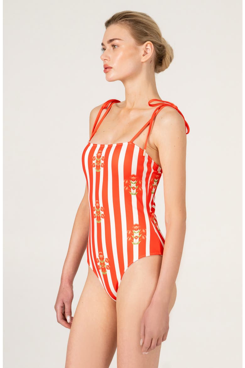 Passion Garden Reversible One Piece Swimsuit, Alternate, color, Red