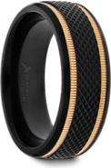 Larson Jewelers Baroque Titanium Diamond Pattern Wedding Ring