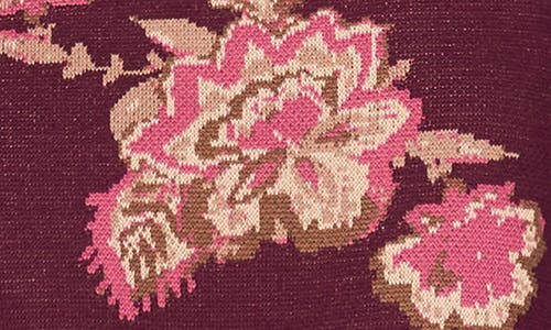 Vince Camuto Floral Jacquard Sweater In Brown