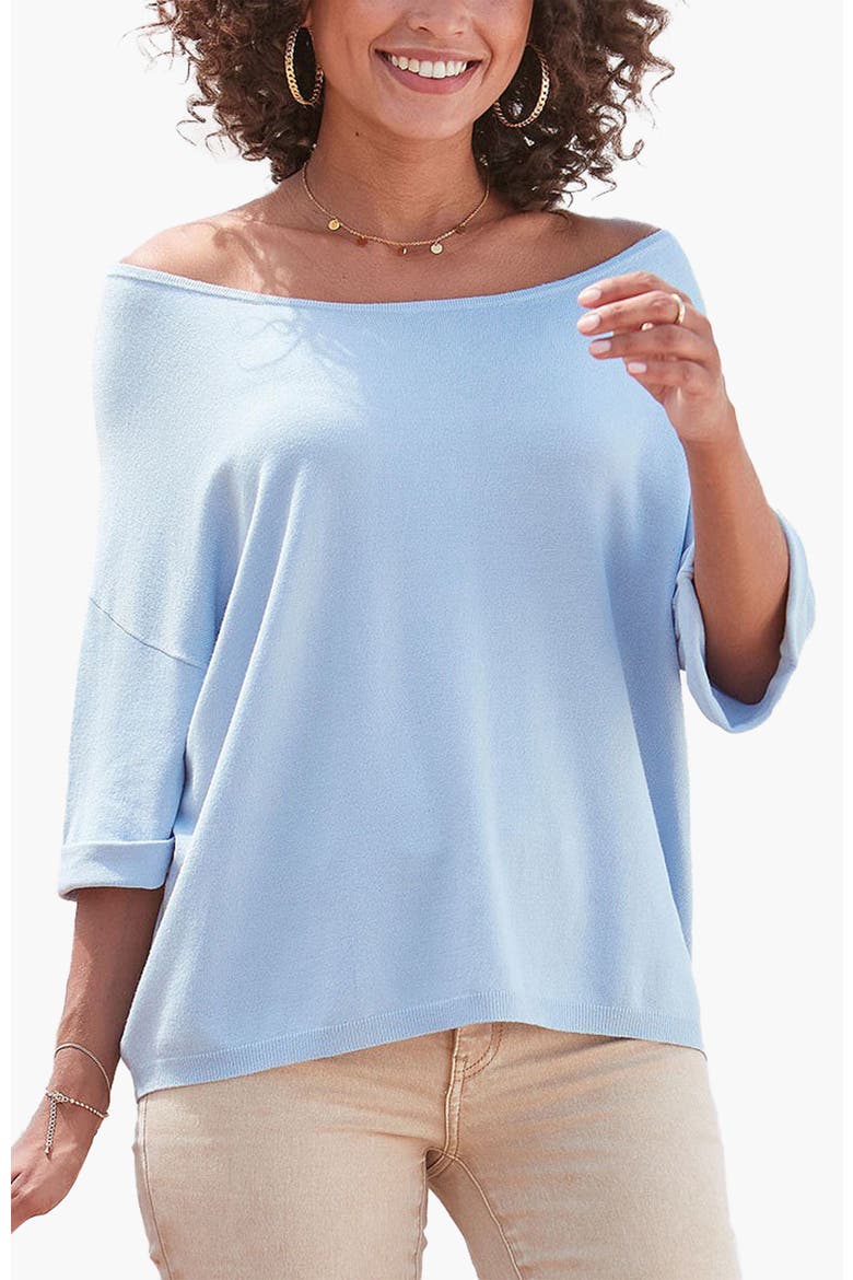 Oversized Reversible Sweater, Main, color, Light Blue