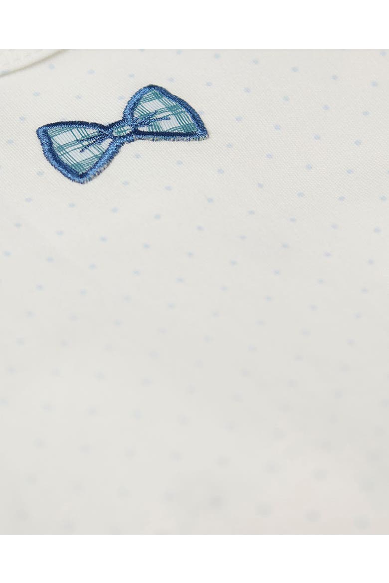 Baby Boys Put A Bow On It Embroidered Footie, Alternate, color, Blue