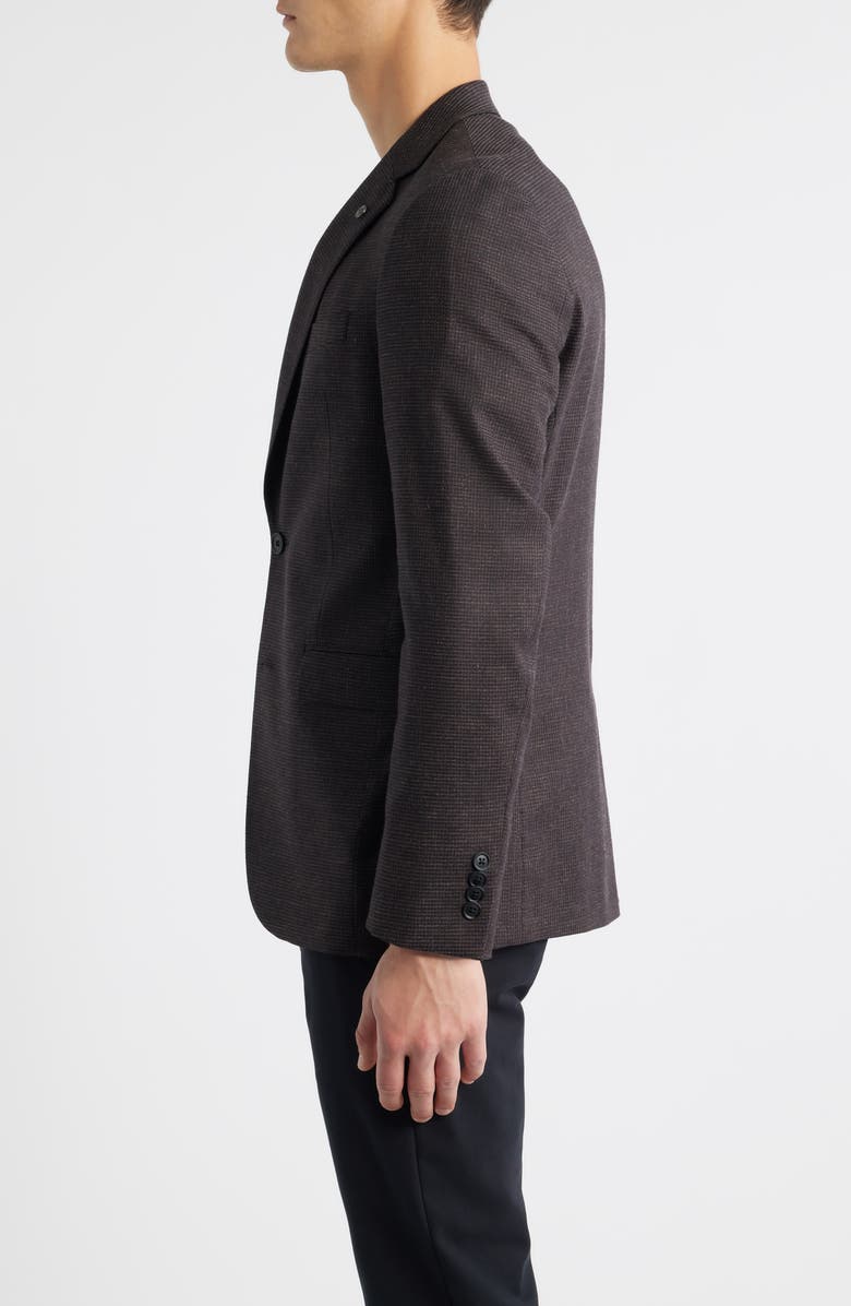 AllSaints Ross Slim Fit Houndstooth Sport Coat, Alternate, color, Brown