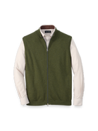 Paul Fredrick Cotton Full Zip Mock Neck Vest