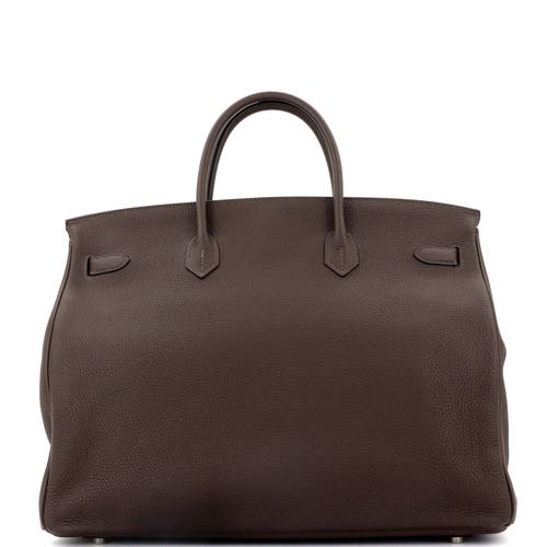 Pre-owned Hermes Hermes Birkin Handbag Brown Togo With Palladium Hardware 40 In Brown