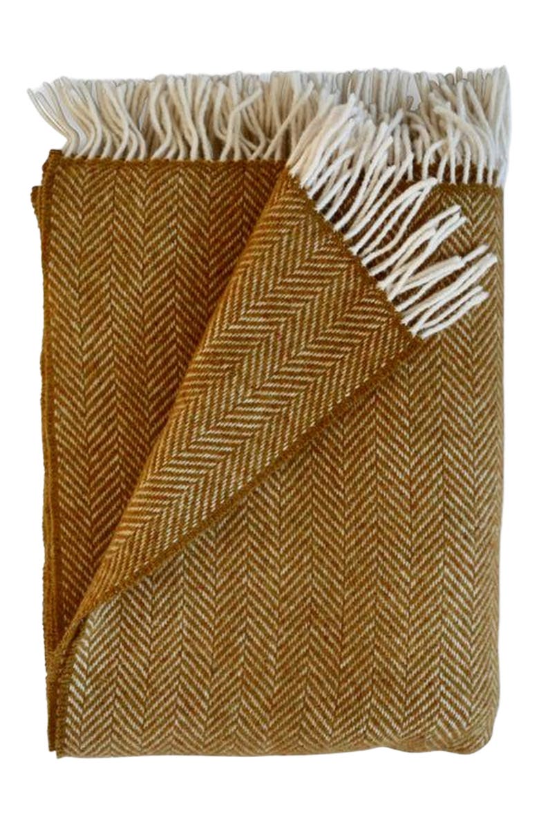 Evangeline Herringbone w/ Cashmere Throws, Main, color, Raw Honey