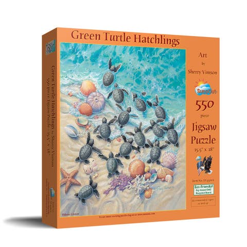 Green Turtle Hatchlings 550 piece Jigsaw Puzzle for Adults