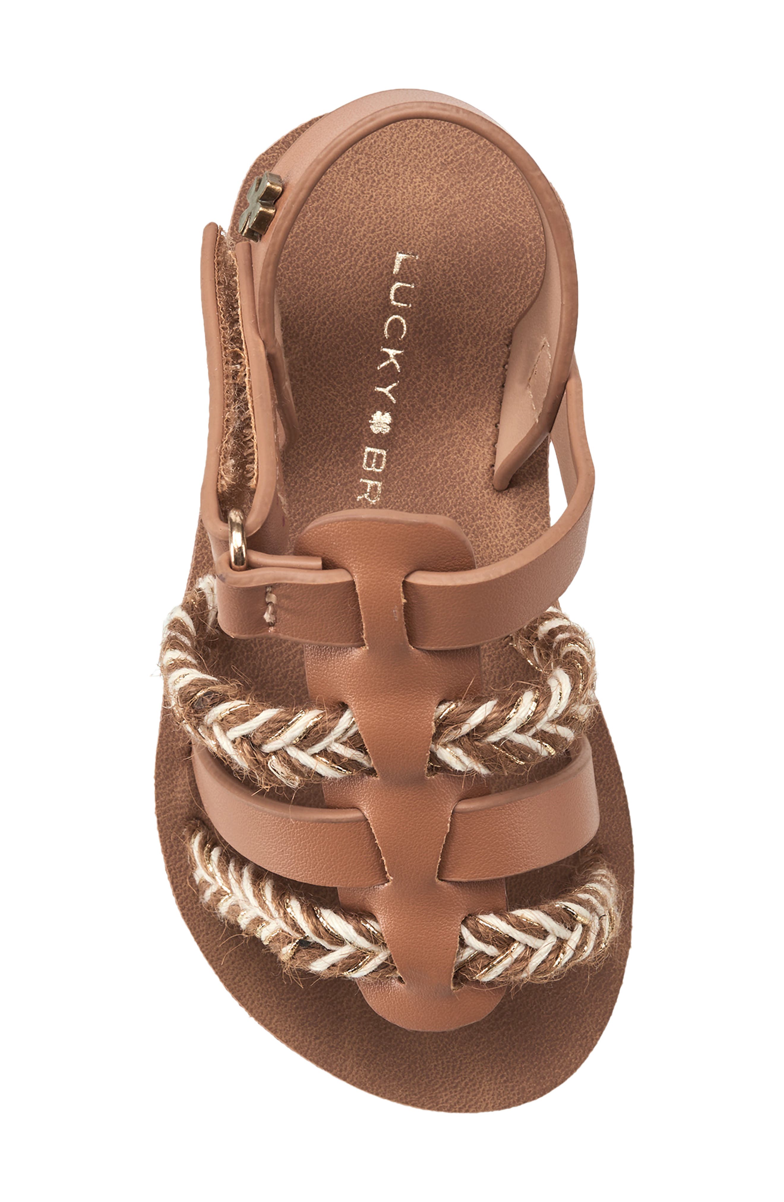 Lucky Brand Kids' Metallic Braided Sandal, Alternate, color, Cognac