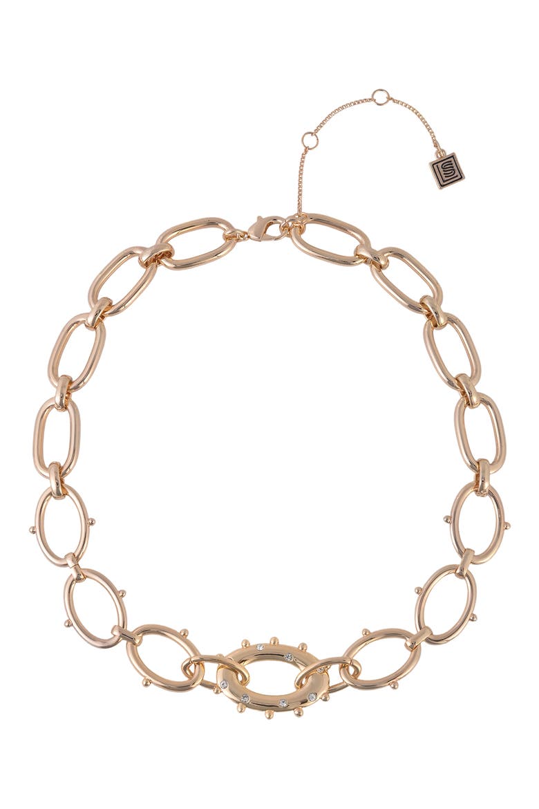Crystal Textured Oval Link Bracelet, Main, color, GOLD