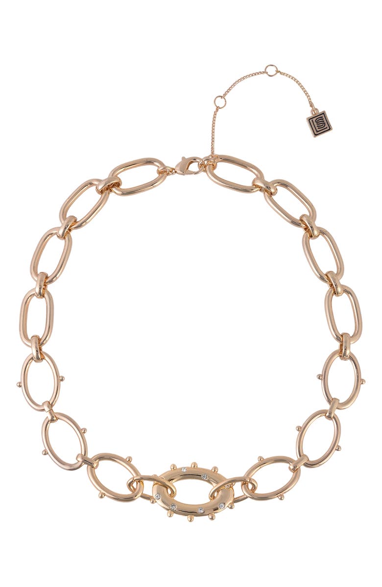 Laundry by Shelli Segal Crystal Textured Oval Link Bracelet, Main, color, 
