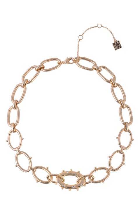 Crystal Textured Oval Link Bracelet