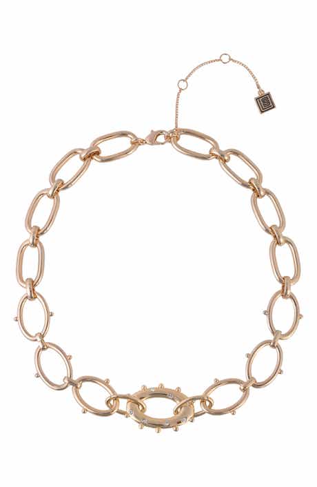 Laundry by Shelli Segal Crystal Textured Oval Link Bracelet