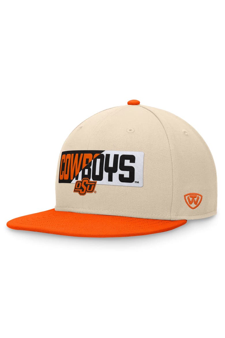 Men's Top of the World Khaki Oklahoma State Cowboys Goalaso Snapback Hat, Main, color, Khaki