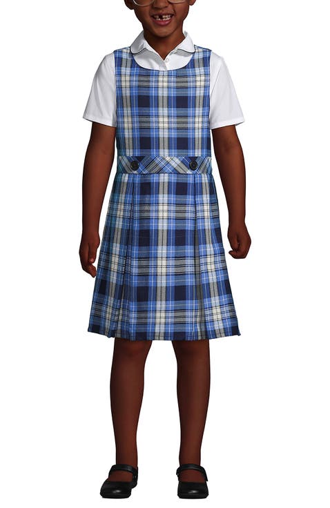 Girls Uniform Plaid Jumper