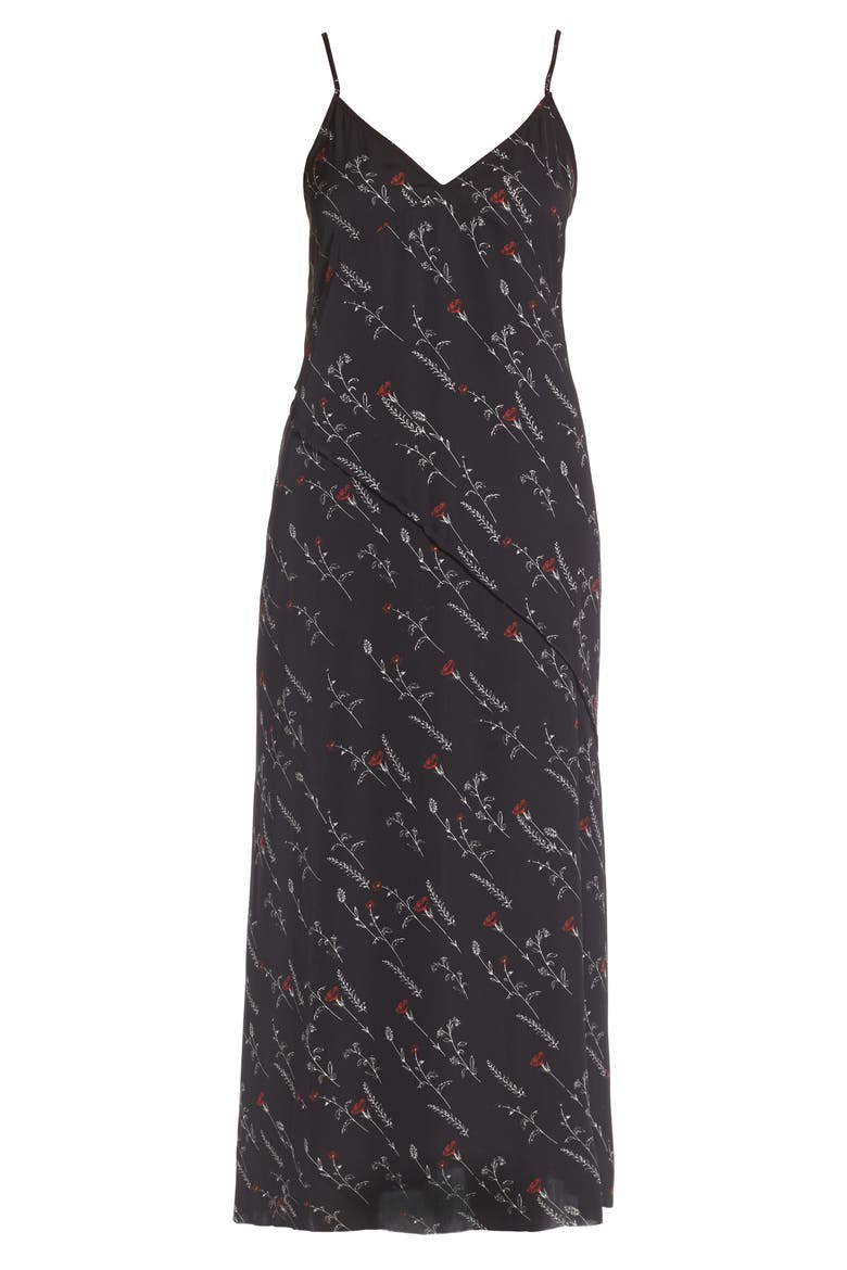 Raw Edge Slipdress, Alternate, color, BLACK DIAGONAL FLORAL