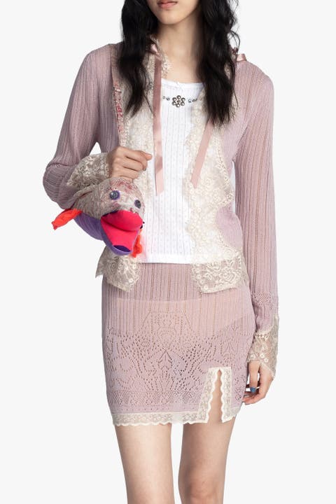 Lingerie Lace Knit Cardigan