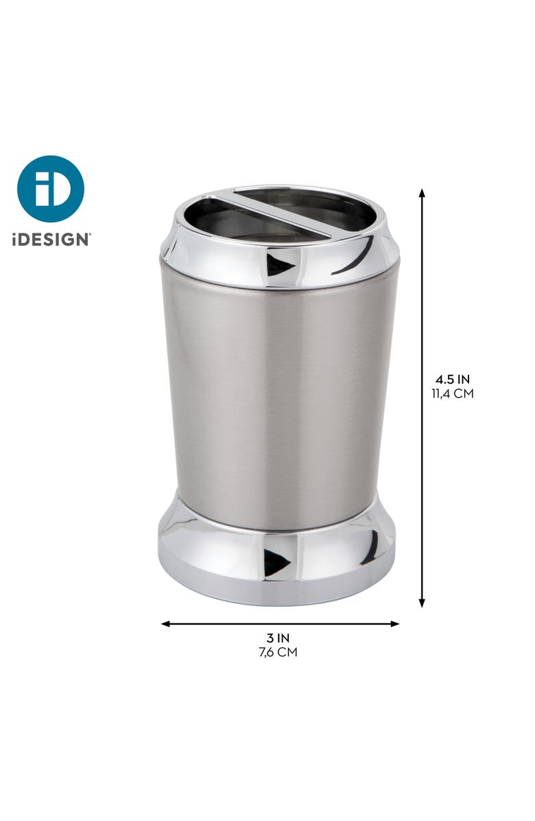 iDesign Stainless Steel Toothbrush Holder - Set of 2 - Brushed/Chrome, Alternate, color, Brushed