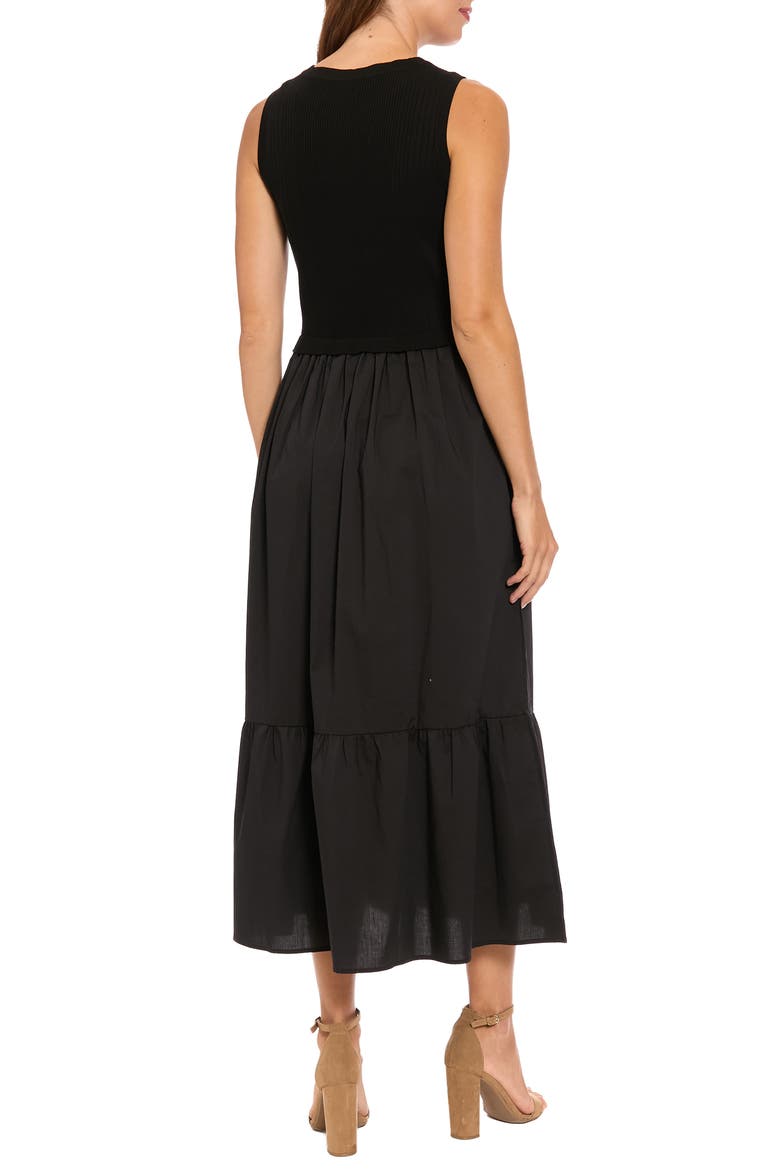 Mixed Media Maxi Dress, Alternate, color, BLACK