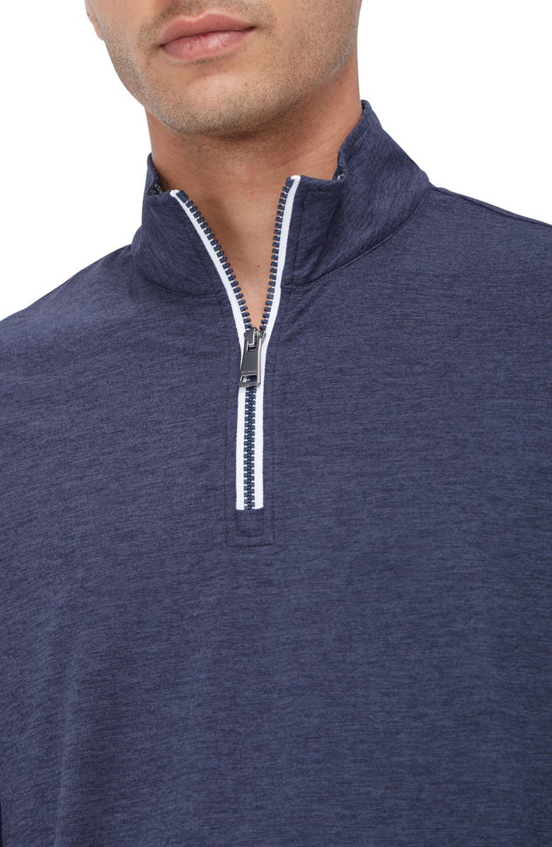 Bugatchi Quarter Zip Performance Pullover, Alternate, color, Navy