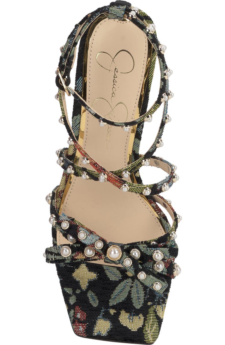 Jessica Simpson Loelva Studded Strappy Sandal, Alternate, color, Black Multi