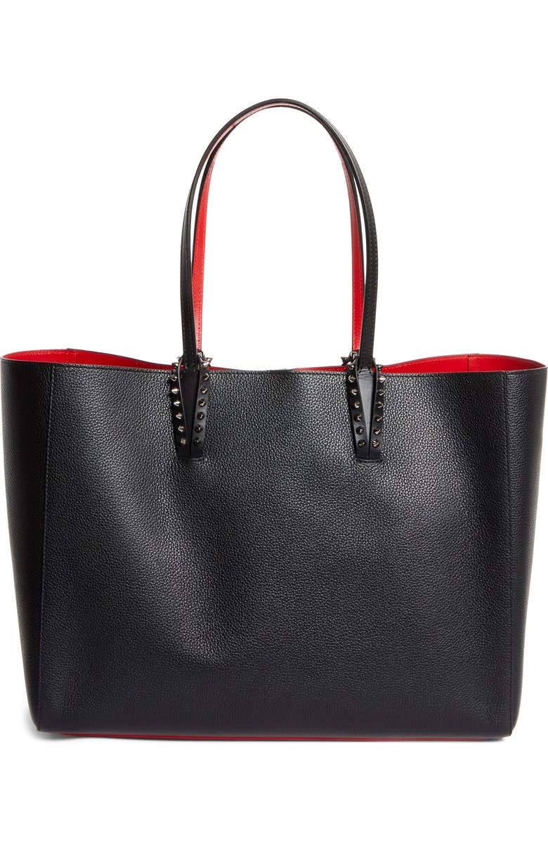 Christian Louboutin Large Cabata Soft Leather Tote Bag, Main, color, Black/ Gun Metal