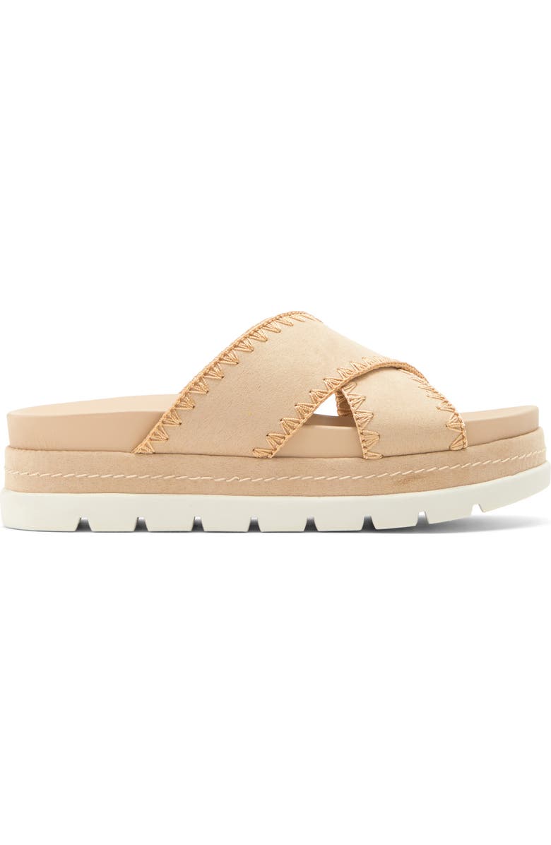 JSlides Whipstitched Platform Sandal, Alternate, color, Sand