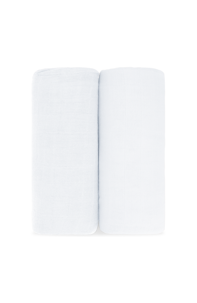 Comfy Cubs Muslin Swaddle Blanket, 2 Pack, Main, color, White
