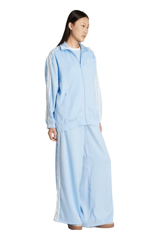 Adidas Originals Adidas Ruffle 3-stripes Satin Track Jacket In Blue