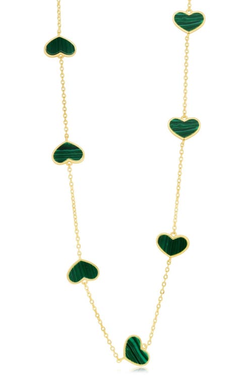 SHYMI Enamel Heart Station Necklace in Green 
