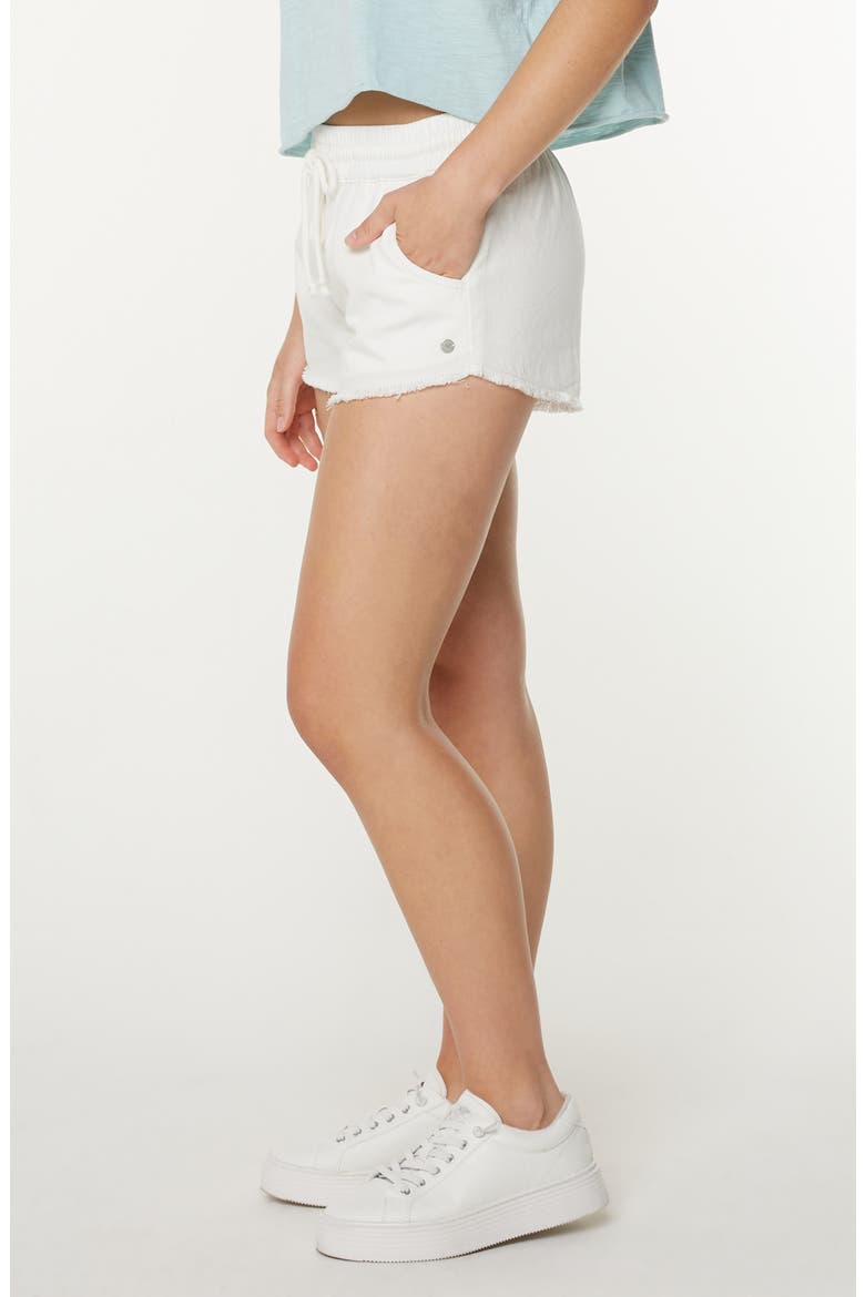 Scenic Route Frayed Cotton Shorts, Alternate, color, SNOW WHITE SOLID