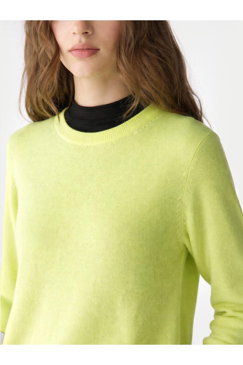 Essential Cashmere Crewneck Sweater, Alternate, color, sunny lime