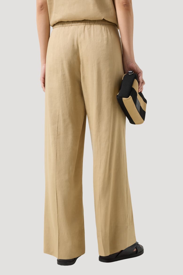 Candy linen blend pants, Alternate, color, Camel