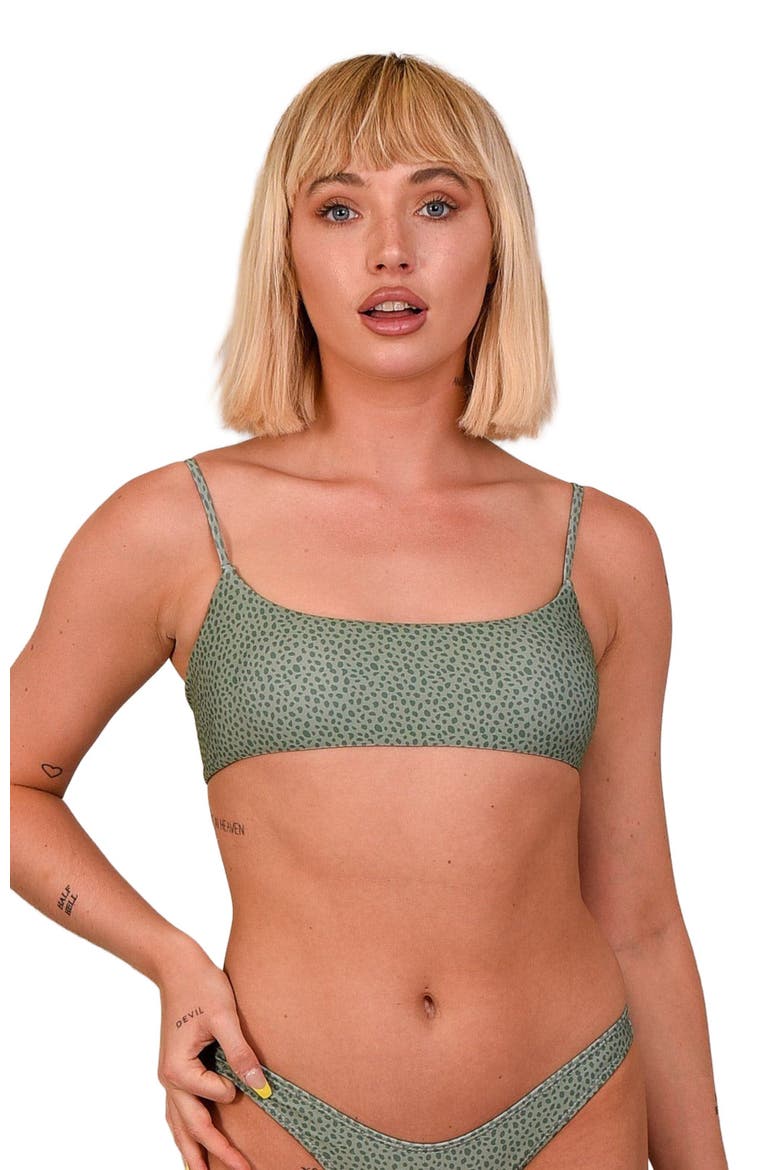 Sahara Sage Lace up Crop Bikini Top, Alternate, color, Sage