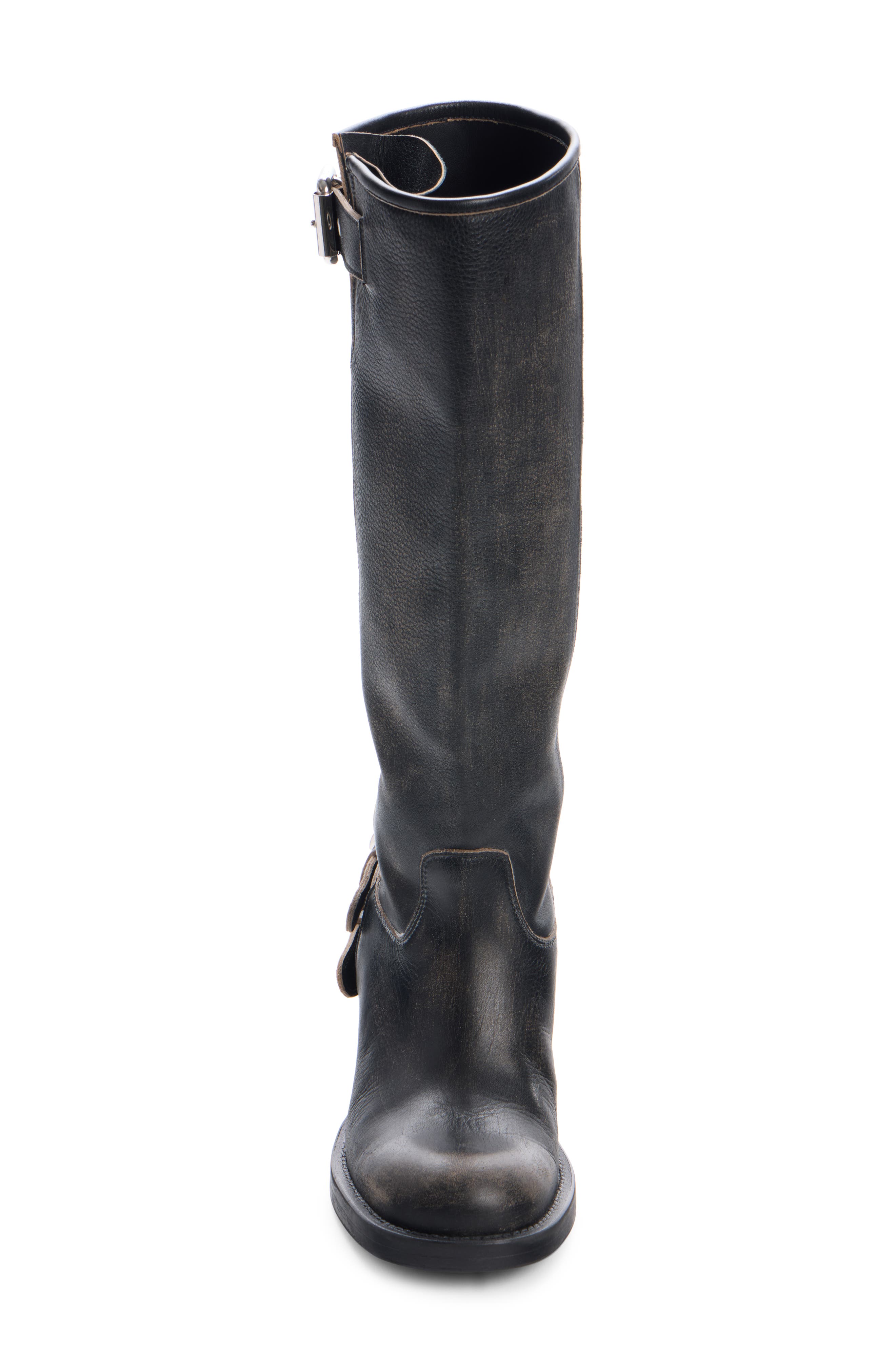 Chloé Dakota Biker Tall Boot, Alternate, color, Black