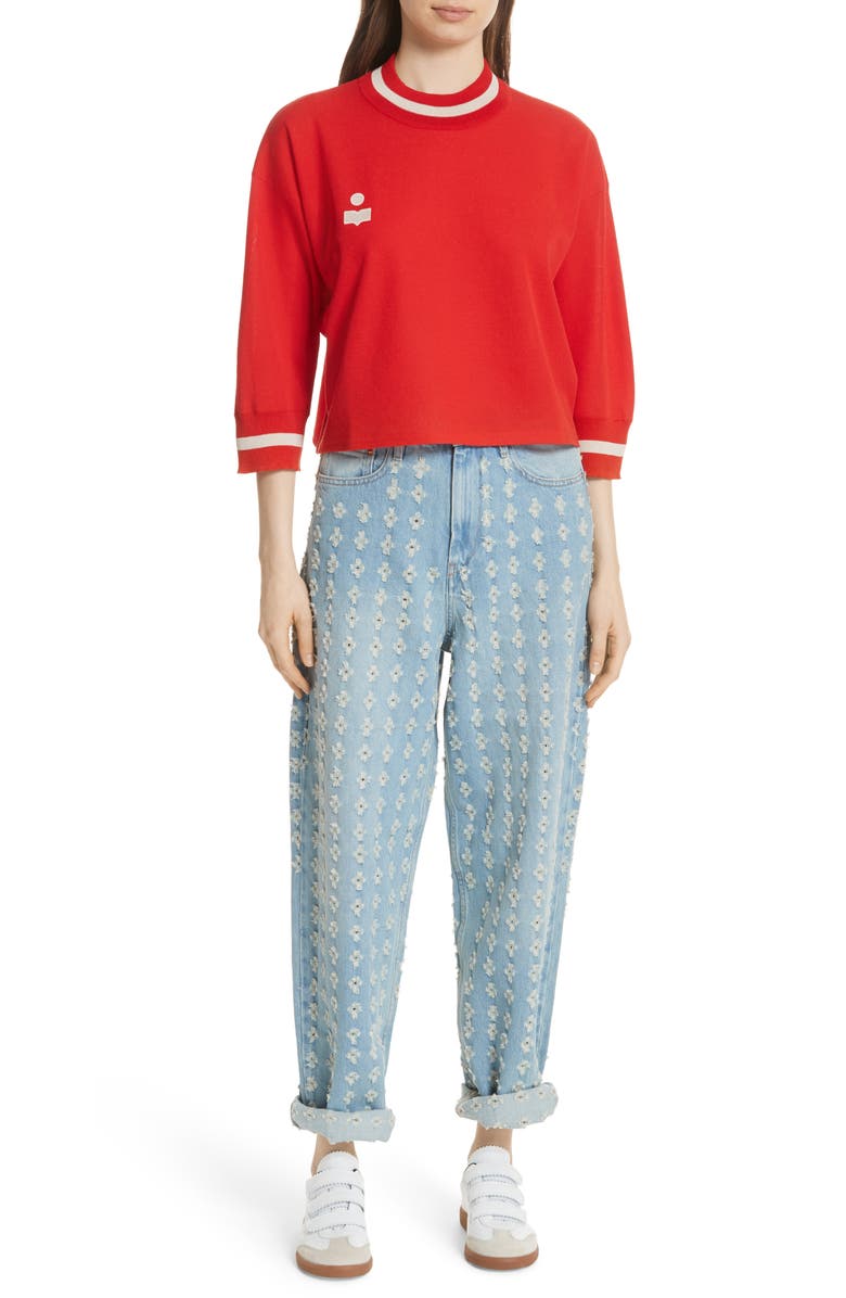 Isabel Marant Étoile Cory Cuffed Jeans, Alternate, color, 