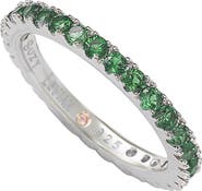 SUZY LEVIAN Sterling Silver Green CZ Eternity Band Ring