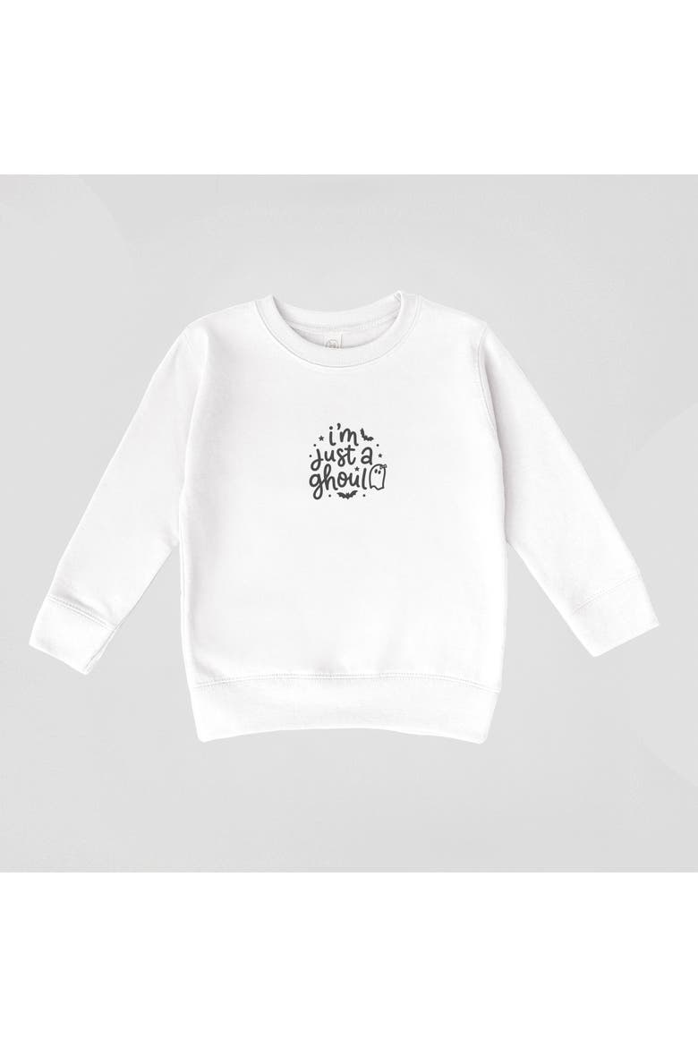 I'm Just A Ghoul Toddler Graphic Sweatshirt, Alternate, color, White