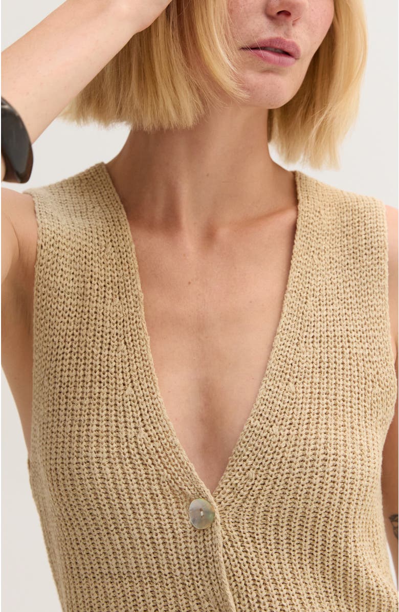 CRESCENT Beachy Sweater Vest, Alternate, color, Beige