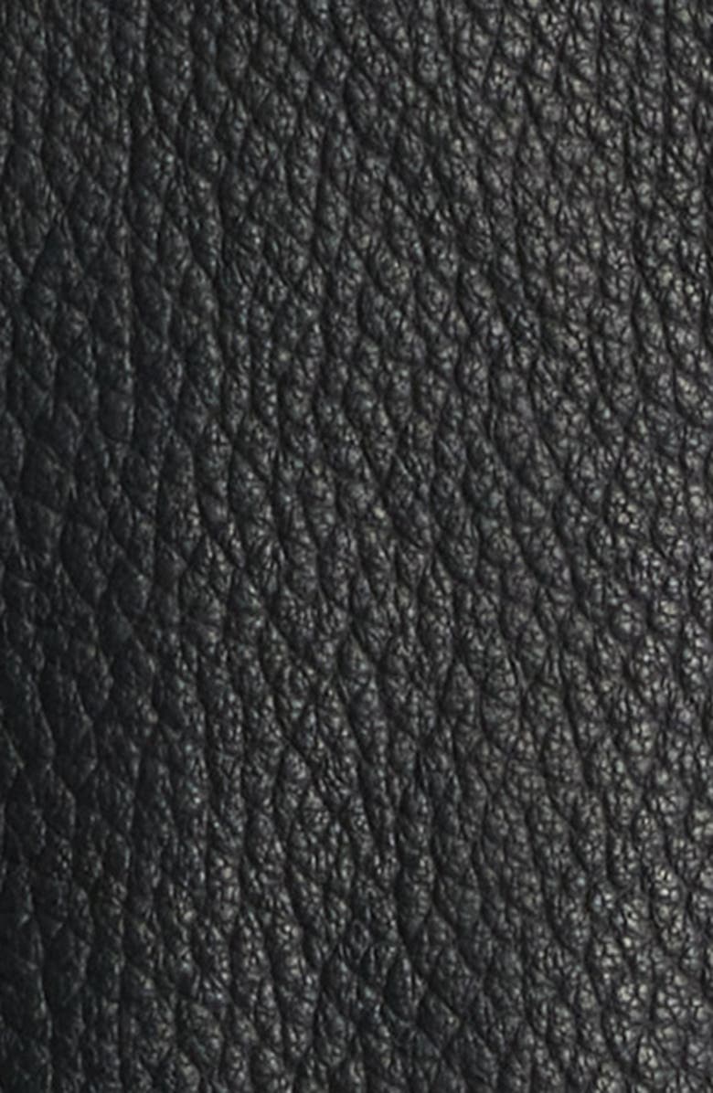 BOSS Monier Black Leather Zip Jacket, Alternate, color, Black