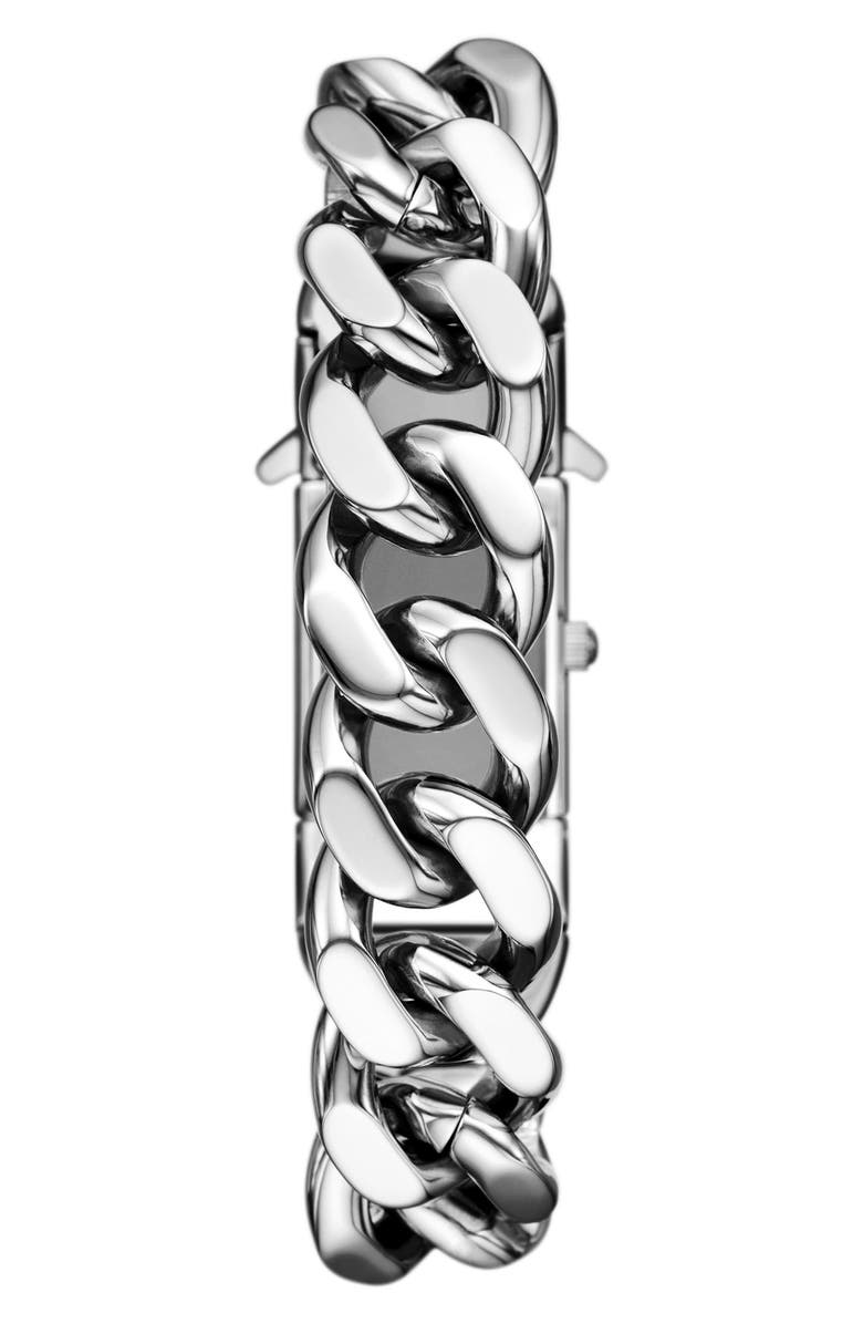 DIESEL<sup>®</sup> Closer Curb Chain Bracelet Watch, 22mm x 27mm, Alternate, color, Silver